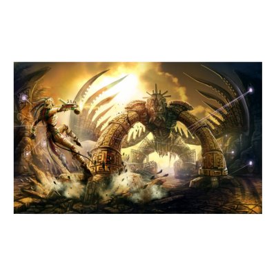 Ancient Golem Fight Posters by risachantag