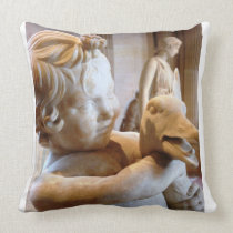 Ancient Greek Boy Goose Sculpture Art Throw Pillows