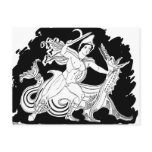 Ancient Greek Hero and the Dragon Post Cards