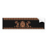 Ancient Greek Style Black and Orange Floral Design Bumper Sticker