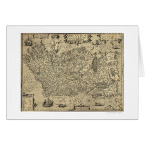 Ancient Ireland Ortelius Map Drawn By Baozio 1606 Cards