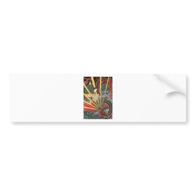 Ancient Japanese Dragon Painting circa 1860's Bumper Sticker by DDMcollections