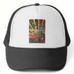 Ancient Japanese Dragon Painting circa 1860's Mesh Hat