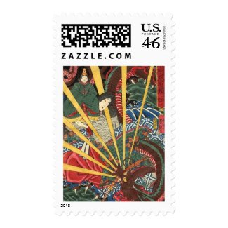 Ancient Japanese Dragon Painting. Circa 1860's. stamp