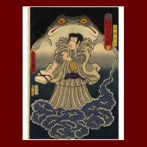 Ancient Japanese Painting of Giant Toad postcards