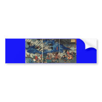 Ancient Japanese Painting of Samurai and Mongols Bumper Sticker