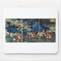 Ancient Japanese Painting of Samurai and Mongols Mouse Pads