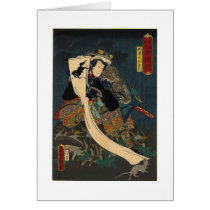 Ancient Japanese Painting, Samurai with Toad Cards