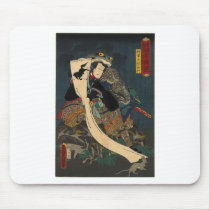 Ancient Japanese Painting, Samurai with Toad Mouse Pads