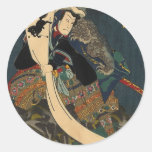 Ancient Japanese Painting, Samurai with Toad Sticker