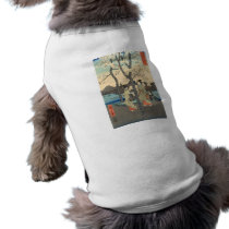 Ancient Japanese Women under Cherry Blossoms Doggie T-shirt