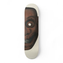 Ancient lacquered wooden theatre mask skate board decks