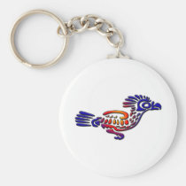 Ancient Mexico Design Road Runner keychains