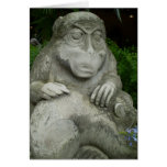 ANCIENT MONKEY SCULPTURE GREETING CARD