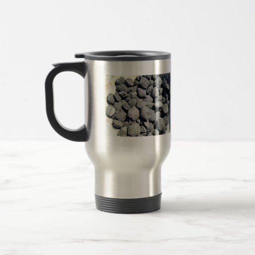 Ancient mud bowl with black powder material detail mug
