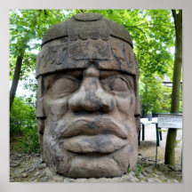 Ancient Olmec Head ! Print