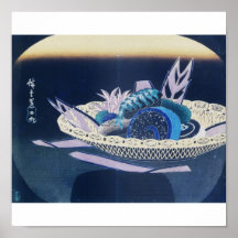 Ancient Painting of a Bowl of Sushi c. 1800's Print
