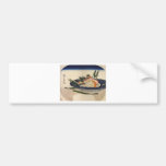 Ancient Painting of a Bowl of Sushi circa 1800's Bumper Stickers