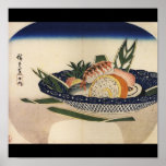 Ancient Painting of a Bowl of Sushi circa 1800's. posters