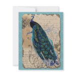 Ancient Peacock Vintage RSVP Response Invite