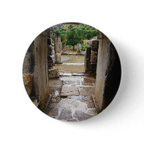 Ancient Roman stone doorway in Ephesus, Turkey Pinback Buttons