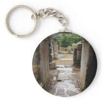 Ancient Roman stone doorway in Ephesus, Turkey Keychain