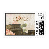 Ancient Rome Pink Rose Vintage RSVP Stamp