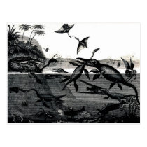 Ancient Sea Antique Print postcards