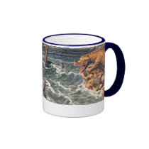 Ancient Sea Creatures Antique Print mugs