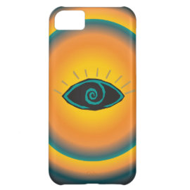 Ancient Seeing Eye Tribal Design Blue Orange iPhone 5C Cases
