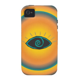 Ancient Seeing Eye Tribal Design Blue Orange Case For The iPhone 4
