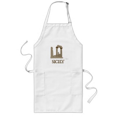 Ancient Sicily Agrigento Ruins Apron by biscottimafia