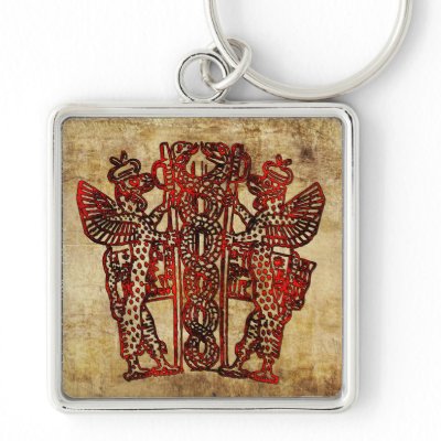 Ancient Sumerian Caduceus Key Chain by Serge867