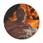 Ancient Warrior Drumbeats Fridge Magnets