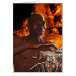 Ancient Warrior Drumbeats Greeting Card
