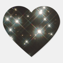 Ancient White Dwarf Stars In The Milky Way Galaxy Heart Stickers
