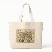 Ancient World Map East and West Tote Bags