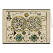 Ancient World Map East and West Greeting Cards