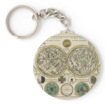 Ancient World Map East and West Key Chains