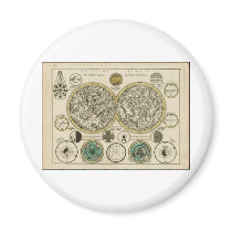 Ancient World Map East and West Magnet