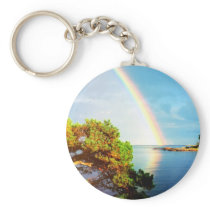 And God Set A Rainbow In The Sky Photo Design Keychain