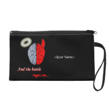 And the Battle Rages On (Good vs Evil) Wristlet Clutches