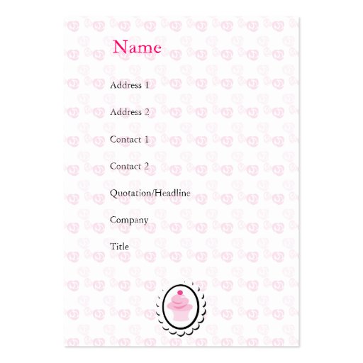 And the Cake was Pink and she was little Business Card Templates