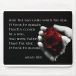 "and the day came..." photo mousepad with rose
