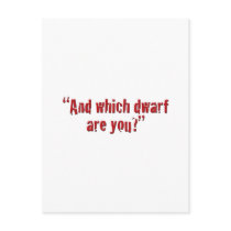 "And which dwarf are you?" Post Cards