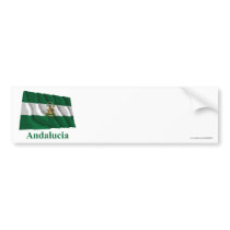 Andalucía waving flag with name bumper sticker