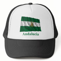 Andalucía waving flag with name mesh hats