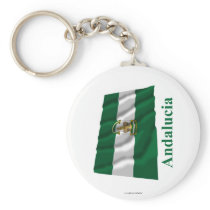 Andalucía waving flag with name keychains