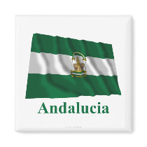 Andalucía waving flag with name magnets