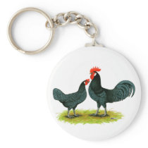 Andalusian Chickens Key Chains